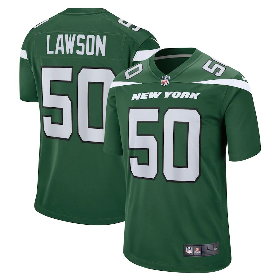 Men New York Jets 50 Shaq Lawson Nike Gotham Green Game NFL Jersey